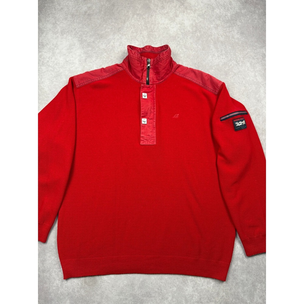 Green Coast Yachting Outfits Mens Sz 56 Red Wool Nautical Sweater Made In Italy